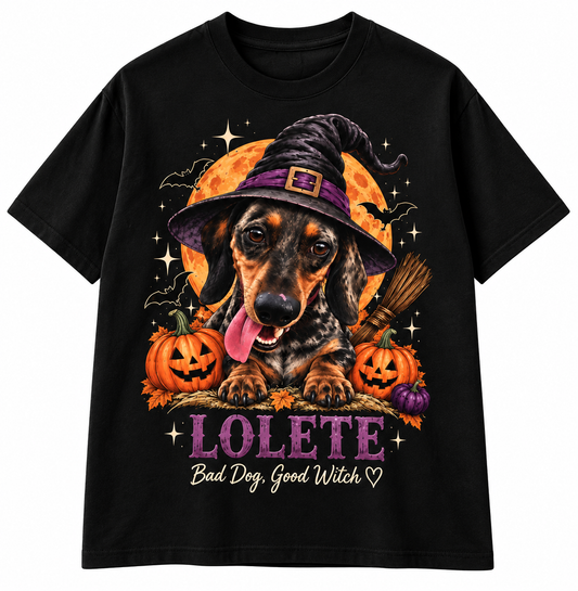 THE WITCH — Custom Halloween T-Shirt with Your Dog