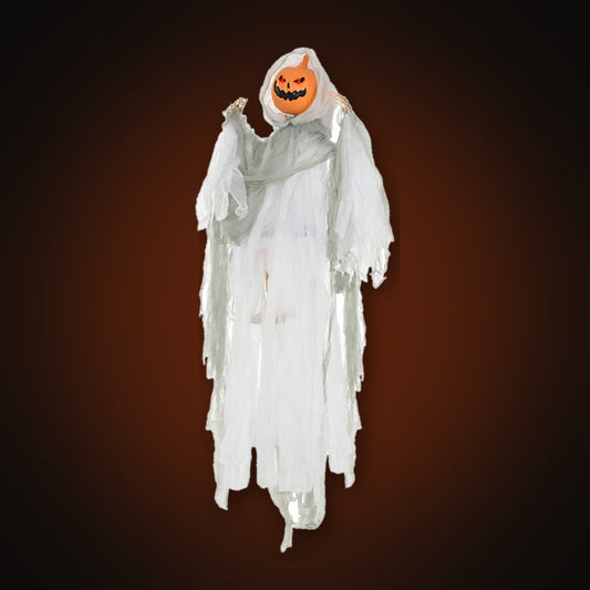 Fantasma Calabaza Animado con Sonido 1,20 m con fondo oscuro