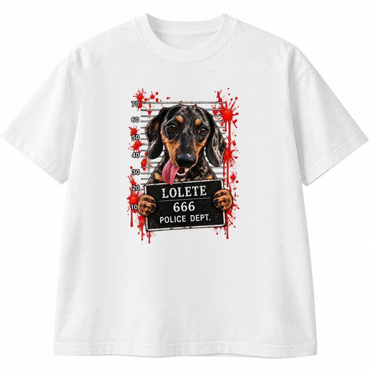 THE MUGSHOT custom pet t-shirt, white