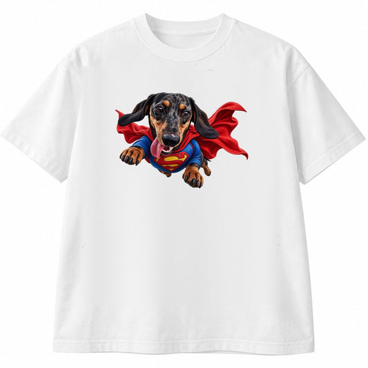 THE SUPER DOG custom pet t-shirt, white