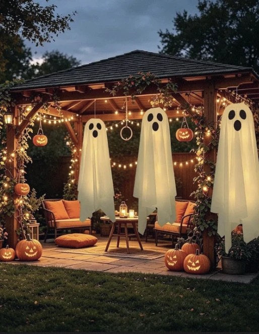 Glowing hanging ghosts